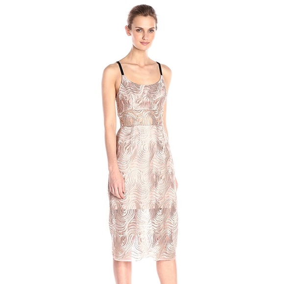 ABS Allen Schwartz Dresses & Skirts - Rose Gold Printed Sheath Dress